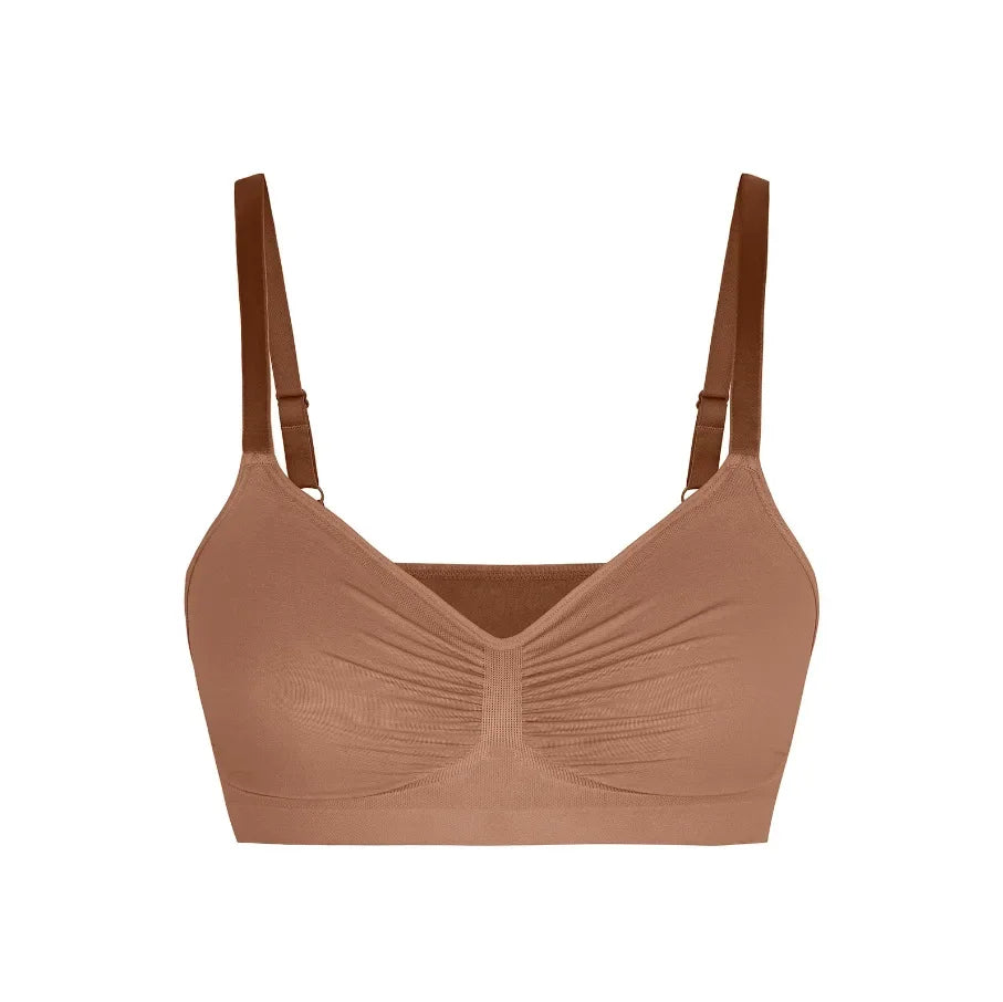 Adjustable Shoulder Straps Breasts Bra Seamless Bras Full Coverage Wireless Push up Bra for Women Comfort Sculpting Bralettes
